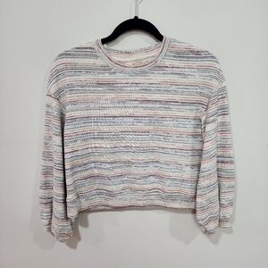 Madewell bubble sleeve crop sweater top, size S